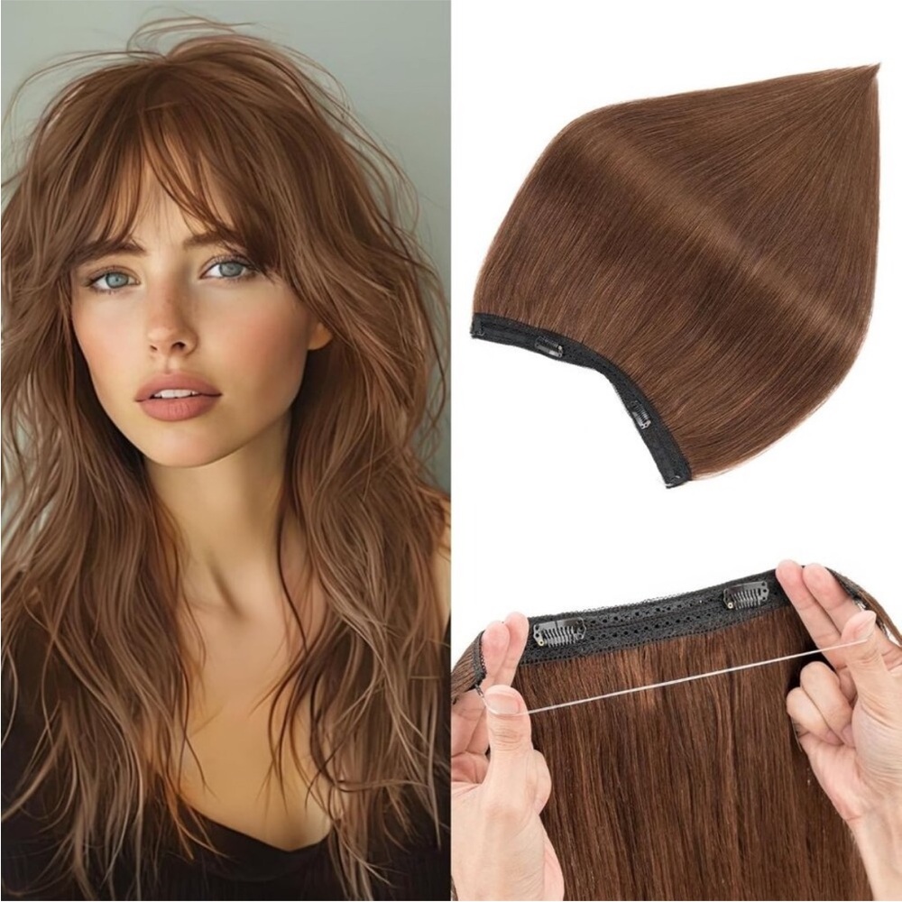 Halo Hair Extensions Real Human Hair, 100% Human Hair Halo Extensions,Halo Hair